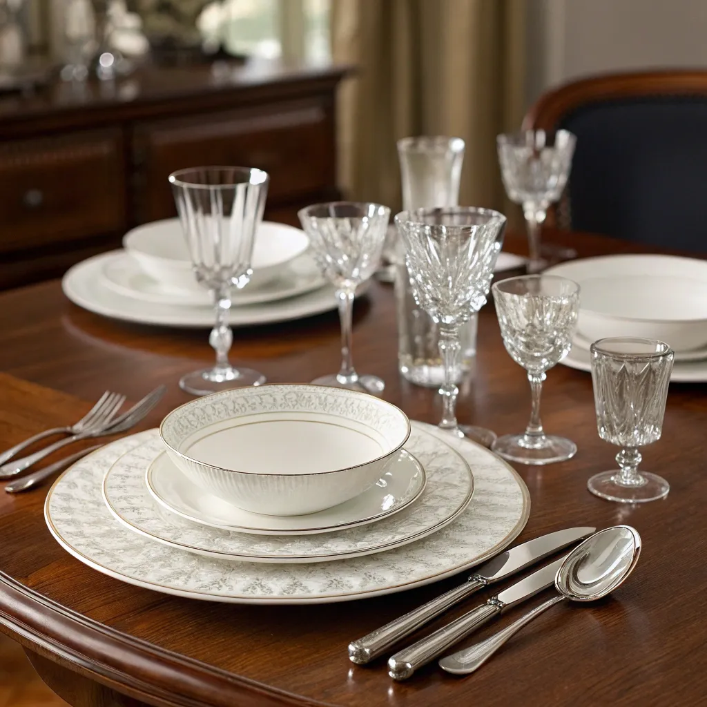 Elegant dinnerware set on a table